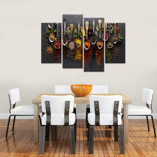 Spice Spoon Canvas Art: Kitchen Food Wall Decor