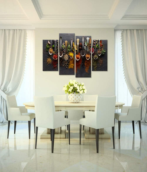 Spice Spoon Canvas Art: Kitchen Food Wall Decor