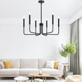 Black Six Light Farmhouse Chandelier For Dining Room