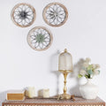Round Farmhouse Wall Decor Floral Medallion Rustic Set