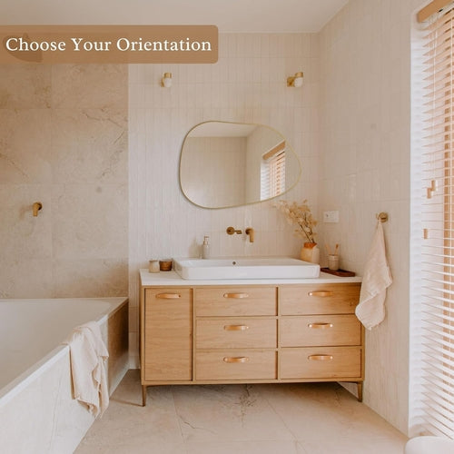 Asymmetrical Gold Mirror 28x20, Wood Frame, Home Decor