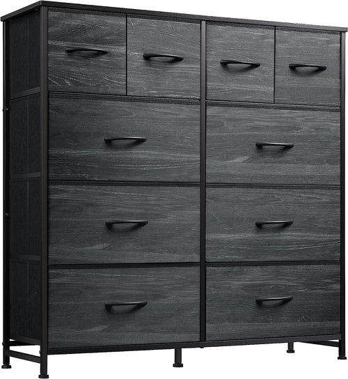 Charcoal Dresser With 10 Drawers For Bedroom Storage