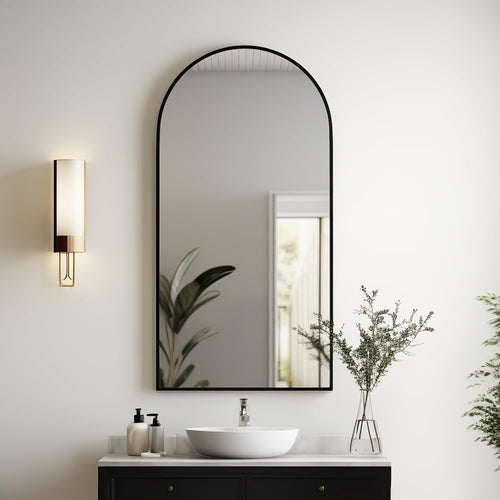 Black Arch Wall Mirror Modern Bathroom, Living Room
