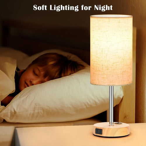 Table Lamp for Bedroom Set of 2, Bedside Small Lamps with 3 Way