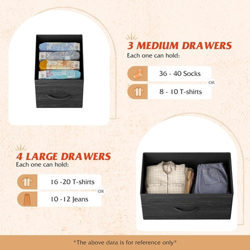 Charcoal Dresser With 10 Drawers For Bedroom Storage